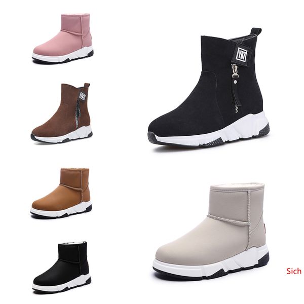 

2019 non-brand fashion women boots triple black red beige brown suede winter snow ankle boots outdoor walking shoes 35-40 style 14