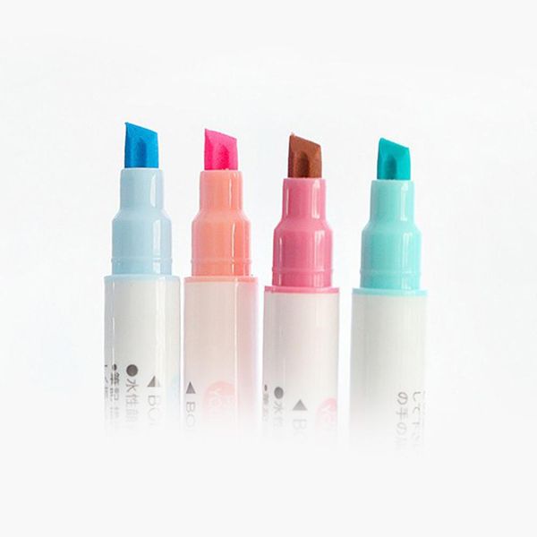 

japanese mildliner pens mild liner double headed fluorescent pen cute art highlighter drawing mark pen stationery r20, Black;red