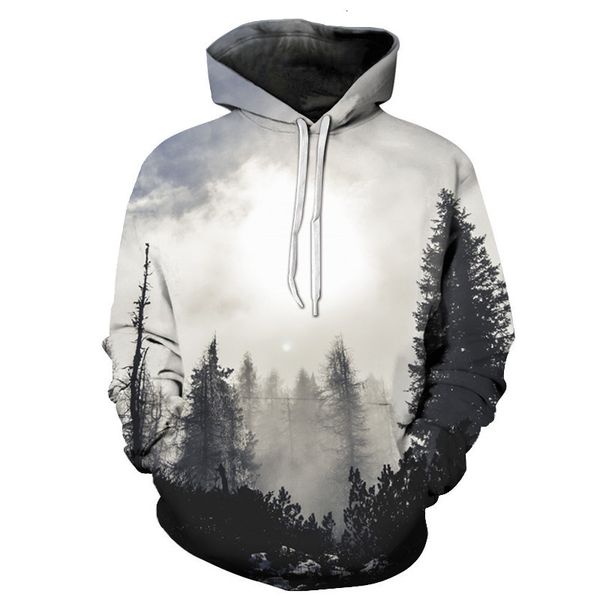 

even hoodie the fog woods printing easy bring hat lovers sweater, Black