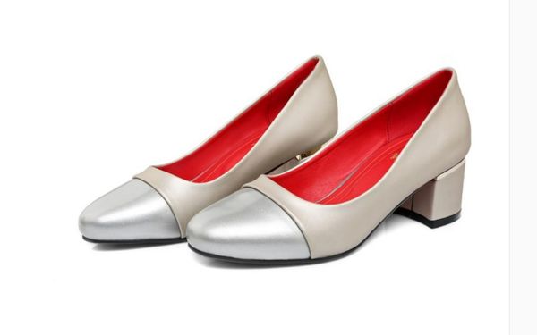 

women's shoes spring and autumn middle coarse heel round head @cfrt269, Black
