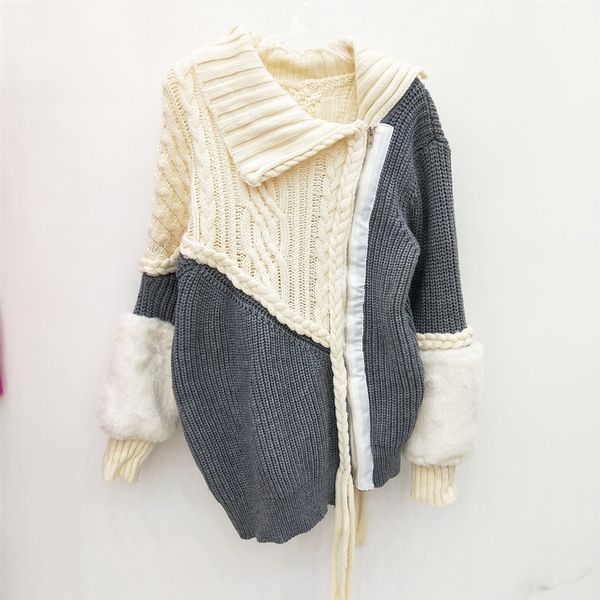

2019 new women sweater luxury long-sleeved coarse wool luxury women designer sweaters womens sweater zipper cardigan female, White;black