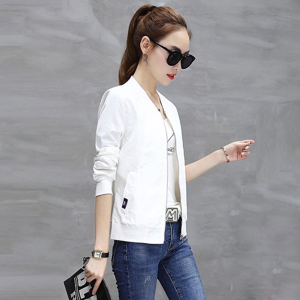 

весна осень пальто женское 2019 новый большой размер куртки бейсбол одежда случайный дикий короткий тонкий пиджак элегантный темперамент пал, Black;brown