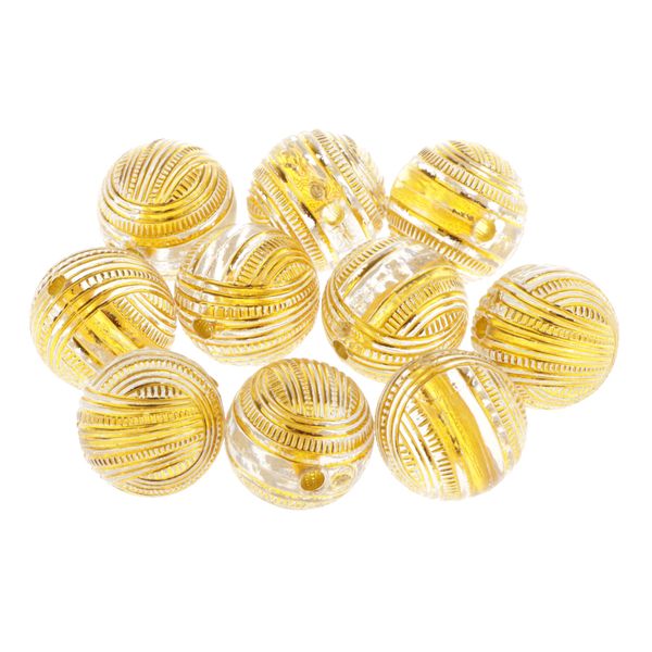 

10pcs round flowers loose beads spacer jewelry making