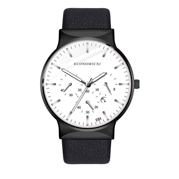 

casual fashion personality simple leather strap men quartz watch stainless steel quartz wrist watch male clock relogio masculino, Slivery;brown