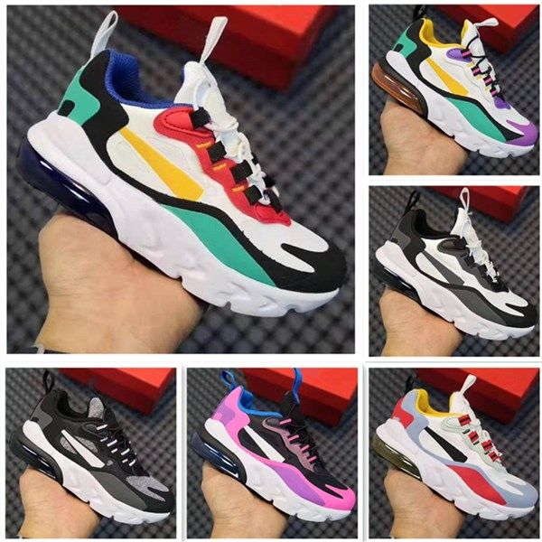 

2019 новый 270 реагировать дети кроссовки на воздушной подушке damping кроссовок 270 реагировать мальчики девочки на резинке повседневные кр, Black