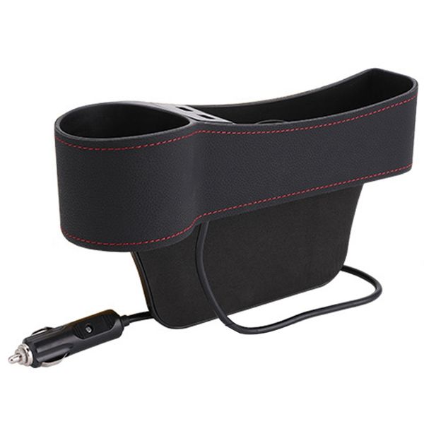 

accessories car seat space organizer storage box pu leather auto seat crevice side slit stoweing and tidying key phone cups hold