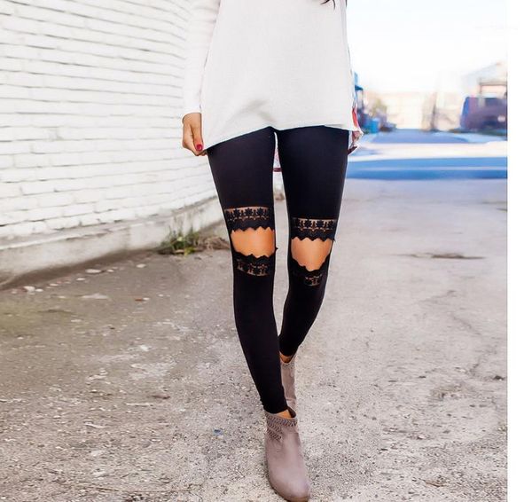 

yoga pants sell slim outdoor indoor leggings pants new fashion yoga capris lace patchwork womens, Black