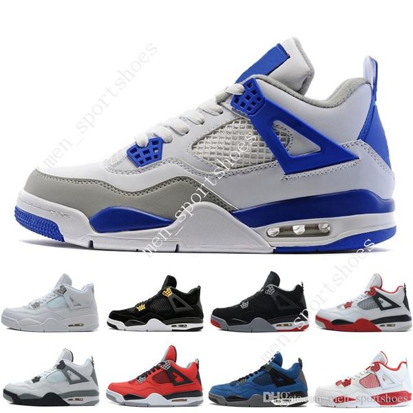 

4 4s men basketball shoes motosports blue fire red white cement pure money black cat bred fear pack athletic sports sneakers trainers