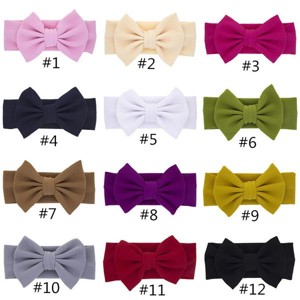 

20pcs/lot ,19*10cm cotton new arrival turban popular big hair bow headband for girls headwrap textured fabric elastic kids diy, Slivery;white