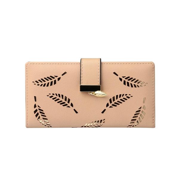 

2020 длинный абзац мода рук женщины сумку подлинной полые молния лист пряжки бумажник многофункциональный карты пакет коричневый cartera muj