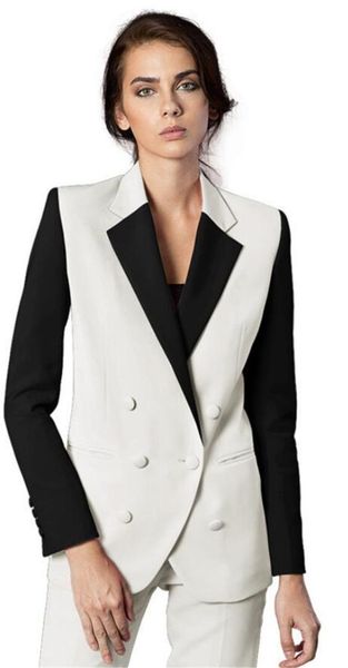 Acheter Blanc Uniforme De Bureau Femmes Costume Daffaires Femmes Pantalons Costumes 2 Pièce Costumes Smokings Pour Mariage Tenue Blazer Custom Made