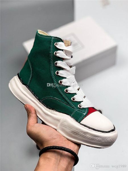 

maison mihara yasuhiro x nigel caburn 19ss joint men and women high help canvas shoes size 36-44