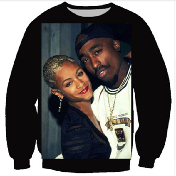 

new fashion sweatshirt hoodies men women 3d print rapper tupac 2pac style funny 3d streetwear sleeve tracksuit pullover clothing b102, Black