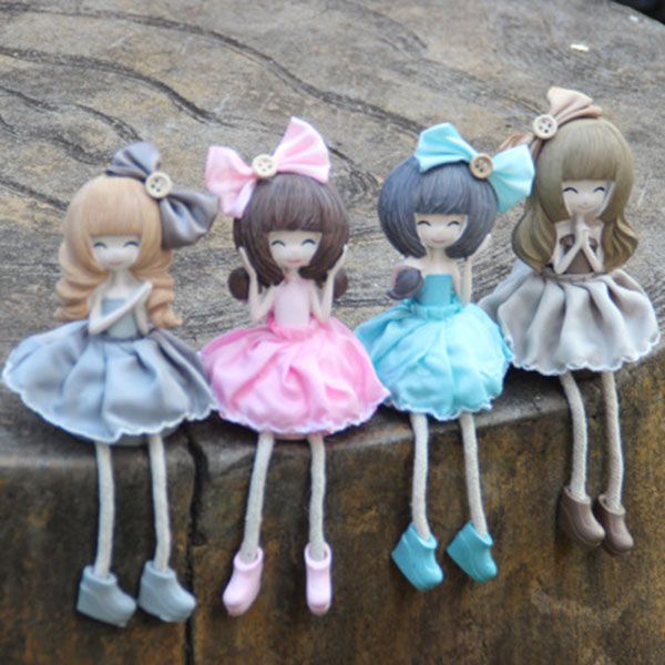

cute flower fairy hanging foot doll set children's cartoon creative gift home decoration resin crafts kindergarten gift