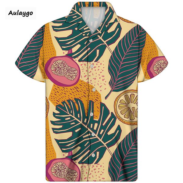 

awaiian shirt men кубинский guayabera рубашка тропических фруктов печать короткие рукава тонкий дышащий лето 2020 новый streetwear camisas, White;black
