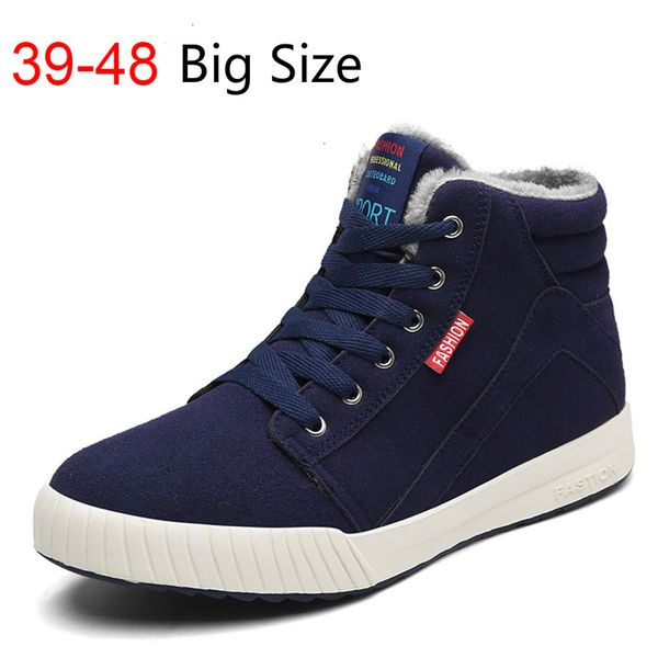 

odipon mens winter shoes outdoor snow boots sports running shoes with plus fur waterproof high non-slip flats big size 48