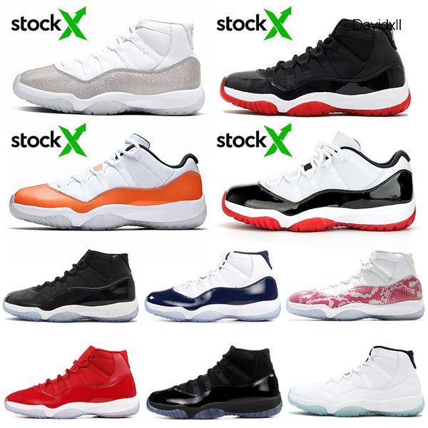 

metallic silver men basketball shoes jumpman 11 bred 2020 11s space jam concord gamma blue mens trainers athletic sports sneakers 5.5-13