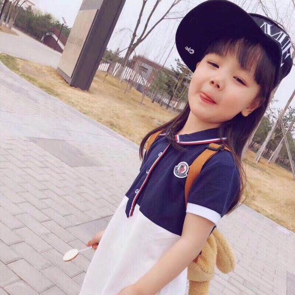 

girls print dress luxury knit skirt baby designer dresses 2019 summer new fashion polos shirts active letter 2 style kids clothes, Red;yellow