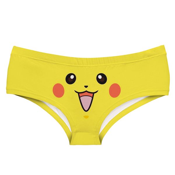

pokemon pikachu charmander squirtle bulbasaur print underwear for women female thongs briefs cute panties for lady, Black;pink