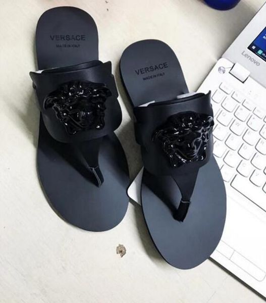 

2020 new fashion wild non-slip medusa flats shoes comfortable trend leather luxury flats sandals size 35-43, Black