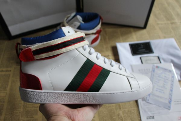 

new fashion green red stripe ace high-sneaker shoes man women luxury sneaker for sale