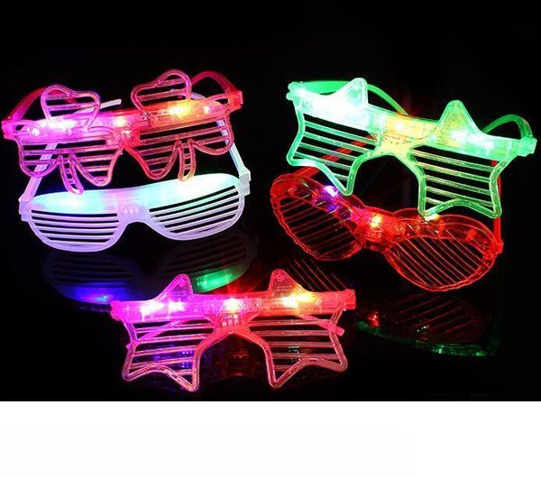 

светодиодные очки форма сердца светящиеся очки партии загораются оттенки рейв жалюзи светящееся стекло dj party украшения рождественский рек