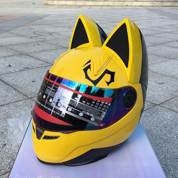 

nitrinos cat ear motorcycle helmet cross-country man and woman racing helmet four seasons anti-fog all-over cat ear helmet