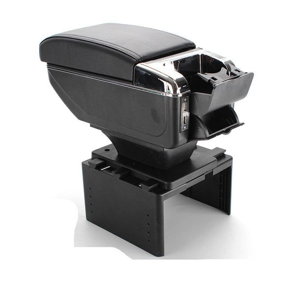 

for seat leon armrest box usb charging heighten double layer central store content cup holder ashtray accessories 16-18