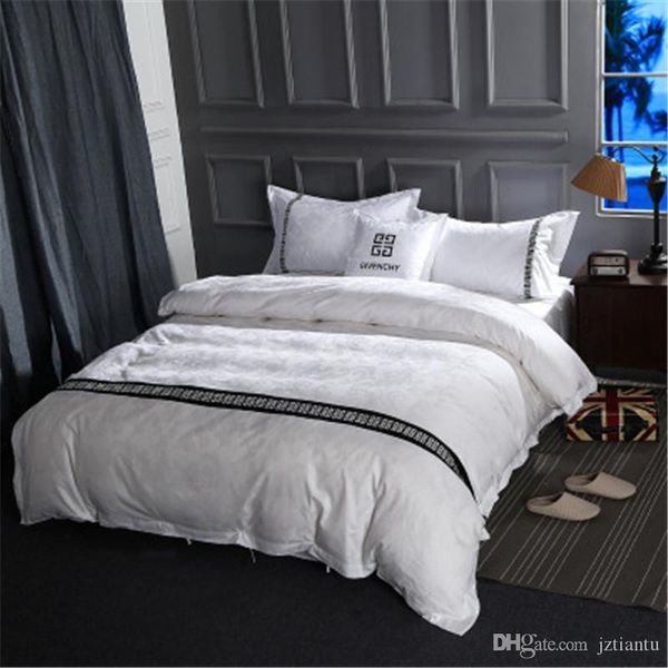 

luxury classic style fashio bedding sets cotton sateen embroidery solid color bedding set soft bedding supplies