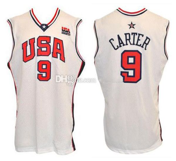 

2000 olympic team usa vince carter #9 retro basketball jersey mens stitched custom any number name jerseys, Black;red