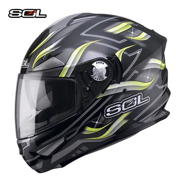 

sol sf-5 double visor motorcycle helmet flip up helmet men and women full face motocross capacete with dot certification