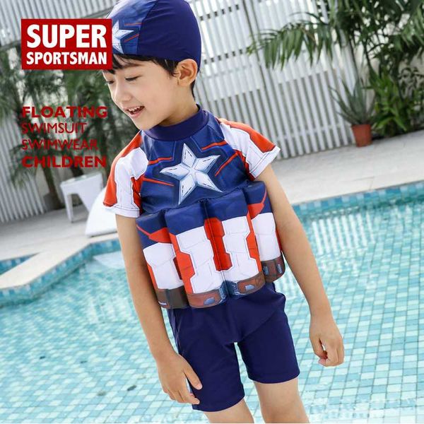 

kids boy cartoon one piece buoyancy swimsuit baby girl swim vest detachable float swimwear children beach rashguard bathing suit