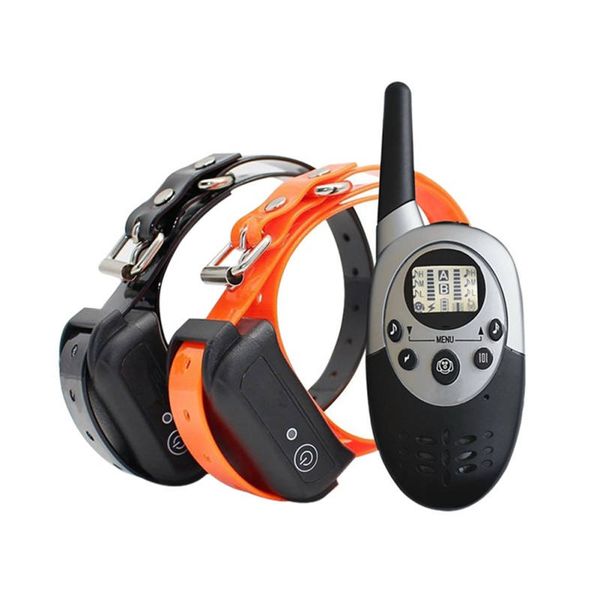 

waterproof rechargeable dog trainer no barking remote electric shock vibration remote pet dog training collar control for 2 dogs