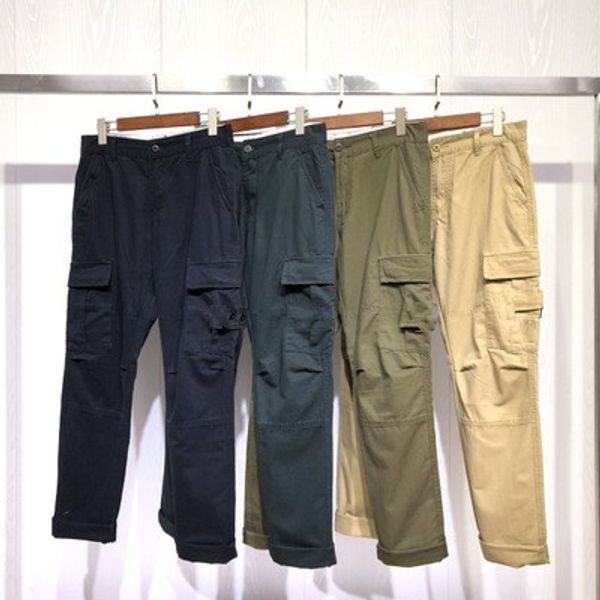 

spring and autumn men's ston pants outdoor is land casual men's multi-bag pants loose straight casual pantsmulti-pocket pants, Black