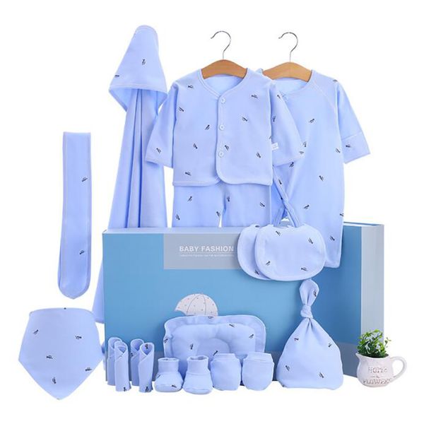 

18 pcs/set newborn clothing suits baby boys clothes set infant cotton outfits for girls boys, White
