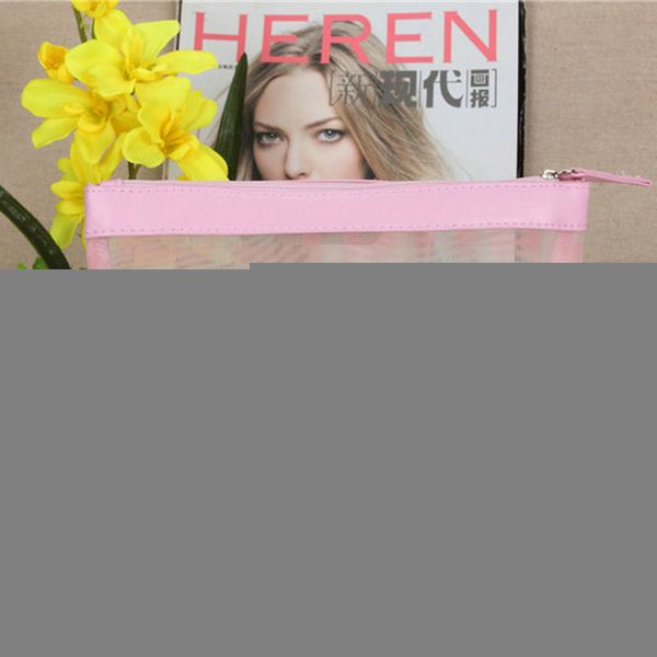 

luxury cosmetic bag summer special net yarn cosmetic bag transparent handbag zipper large capacity selling new arrival classic pink hot
