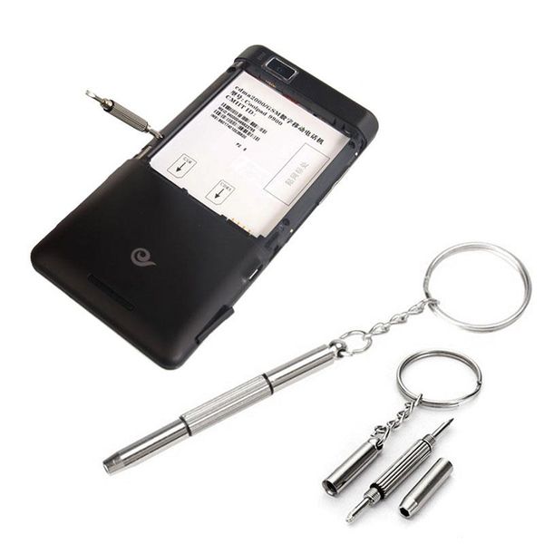 

5pcs 3in1 screwdriver eyeglass watch repair kit hand tool with keychain