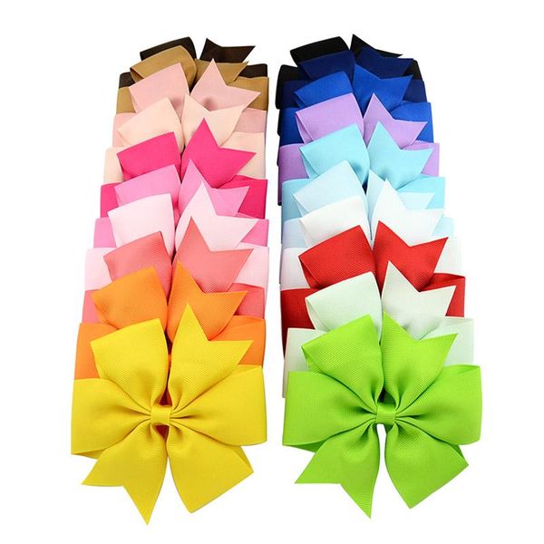 

20pcs/lot new 4.5 inch boutique hair bow clip with big bow tie hair clips girls hair accessories child crocodile hairpin, Golden;silver