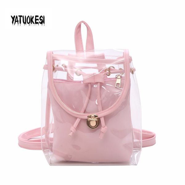 

backpack women travel shoulder bag girl plastic transparent school bag backpack printing for teenage mochilas