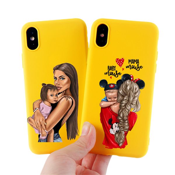 

мобильный телефон shell spicy mom tpu case cover для iphone11/6/7/8/xr / xs back protect резиновый телефон sjk07