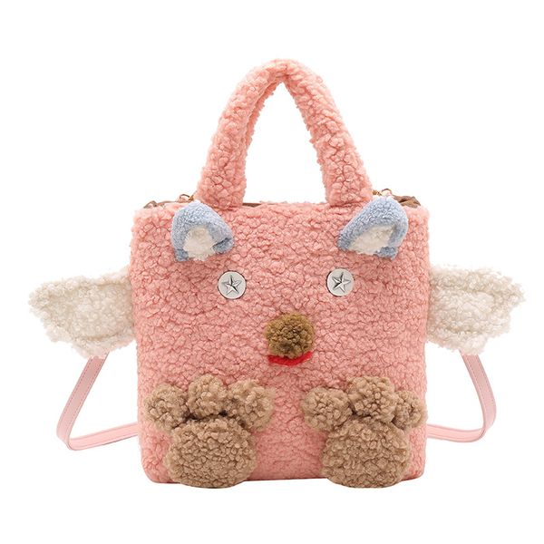 

new fashion lovely girl wool women hand bags autumn crossbody bags for women clutch wool shoulder lamb hair shoulder bag