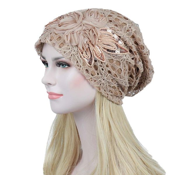 

turban hats for women lace slouchy beanie cap winter knitted skullies caps fashion flower female stylish butterfly beanies hat, Blue;gray