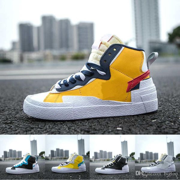 

men women mid prm classic skateboarding shoes couple sneakers outdoor yellow red trainers sports shes size 36-44, White;red