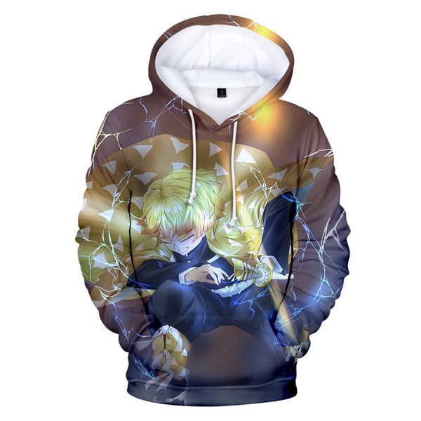 

demon slayer hoodies men women 3d print sweatshirts harajuku anime fashion fall/winter hoodies print mens hoodies, Black