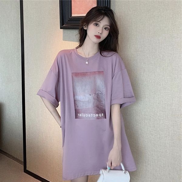 

purple lower body missing t-shirt women's medium t-shirt and long printed loose short sleeve 2020, White