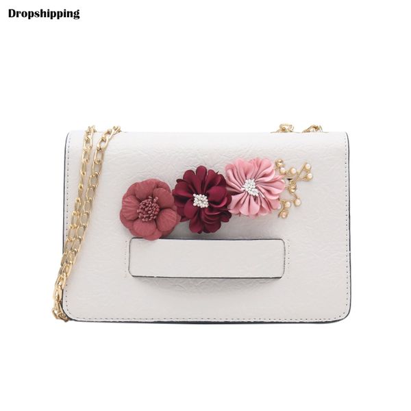 

flowers floral white shoulder bag leather party bag ladies leather luxury handbags women bags designer bolsa feminina #l