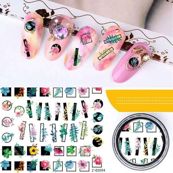 

dz sereis dz-3594 3d nail art sticker nail decal stamping export japan designs rhinestones decorations, Black