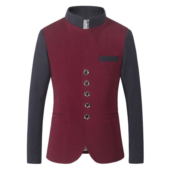 

colorblock stand neck mens outerwear soft comfortable men designer clothing casual breathable spring autumn new male jackets, Black;brown