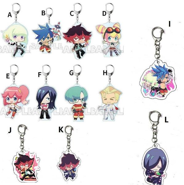 

anime promare galo thymos aina ardebit acrylic keychain keyring strap 6cm, Silver
