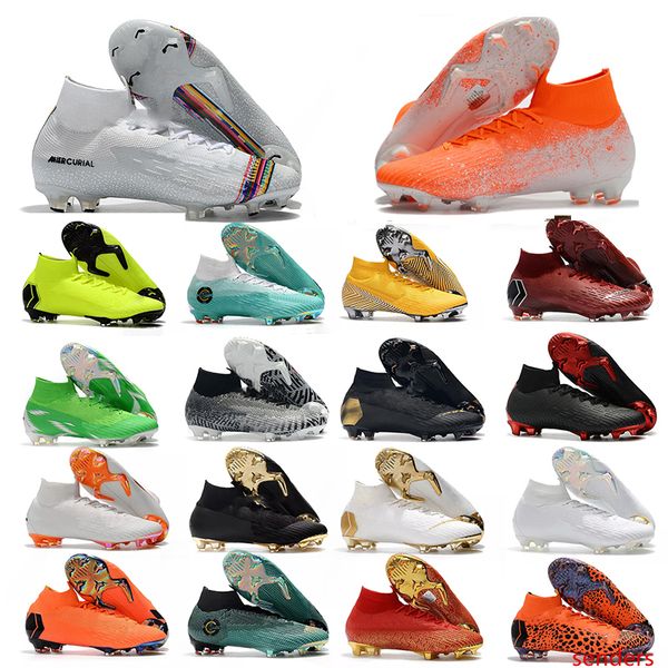

горячая mercurial superfly vi 360 elite fg kj 6 xii 12 cr7 ronaldo neymar мужские женские мальчики высокие футбольные бутсы футбольные бутсы